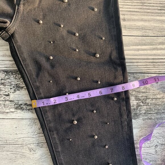 Black Studded Women's Jeans - Picture 14 of 16